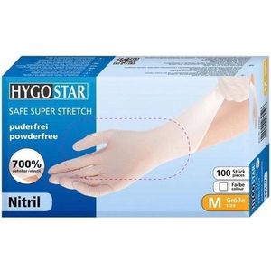 Hygostar nitril handschoenen Safe Super Stretch 100 stuks maat S poedervrij