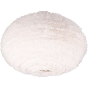 LED Plafondlamp - Plafondverlichting - Trion Fluffy - E27 Fitting - Rond - Taupe - Synthetisch Pluche