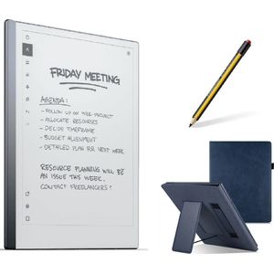 reMarkable® 2 met Staedtler stylus pen met gum en Blauwe kunstleer hoes