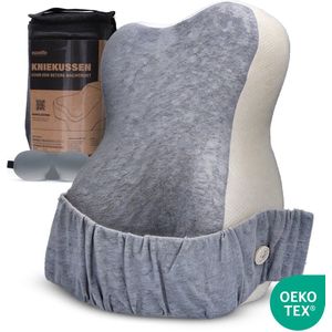 Eazelife® Kniekussen - OEKO-TEX® Gecertificeerd - Orthopedisch Kniekussen voor Volwassenen & Zijslapers - Kniekussen voor in Bed - Beenkussen voor Rug- & Zijslaper - Ergonomisch Zijslaapkussen + 3D Slaapmasker