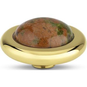 Melano Vivid Rounded Gem Steentje Red Picasso Jasper | Goud