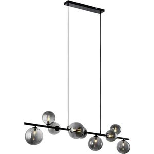 Freelight - Hanglamp Calcio 9 lichts L 125 cm excl. 9x G9 LED rook glas zwart