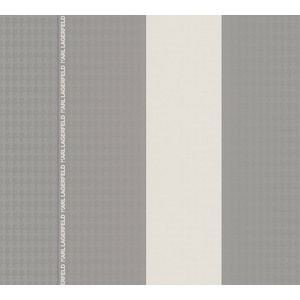 BLOK STREPEN BEHANG | Design - grijs wit - A.S. Création Karl Lagerfeld