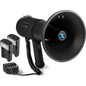 Vonyx - MEG075 - Megafoon - Zwart - 75W met Sirene en Bluetooth