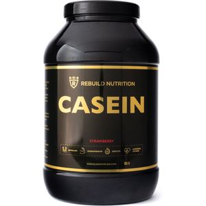 Rebuild Nutrition Casein - Nacht Proteïne/Caseïne Micellaire/Eiwitshake - Langzame Eiwitten - Aardbei smaak - Eiwitgehalte 90% - 1000 gram