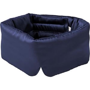 100% moerbeizijde slaapmasker met verstelbare hoofdband - marineblauw