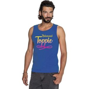 Blauw Helemaal Toppie singlet/ mouwloos shirt heren XXL