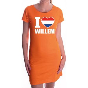 Oranje I love Willem jurkje dames - Oranje Koningsdag/ Holland supporter kleding M