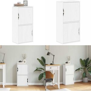 vidaXL Bijzetkast ODDA 40x24x79 cm massief grenenhout wit - Zijkast - Bijzetkasten - Kast - Dressoir