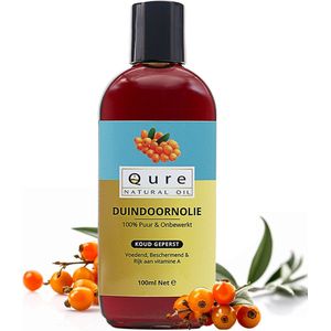 Duindoornolie 100ml | Biologisch | 100% Puur & Onbewerkt | Seabuckthorn | Duindoorn Olie voor de Huid, Haar en Lichaam | Huidolie | Haarolie