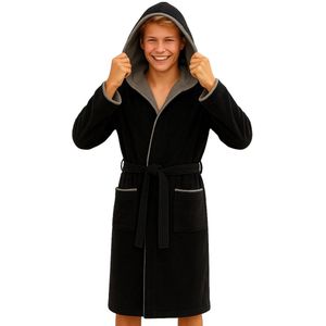 Unyqoos® Comfortabele katoenen kinderbadjas met capuchon en zakken voor dagelijks gebruik