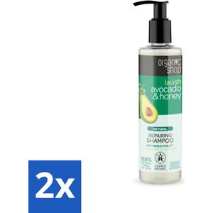 Organic Shop - Natural Repairing Shampoo - Avocado & Honey - Hydraterend en Herstellend - 280 ml - Voordeelverpakking - 2 stuks