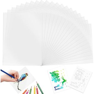 20 Pack A4 Mylar Film Transparent Plastic Stencils Sheets for DIY Crafts