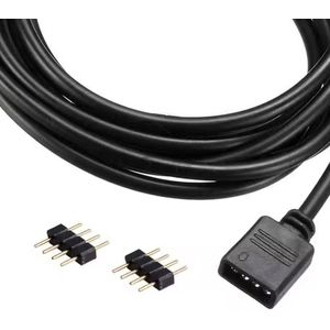 4-pins 10 mm led connector - Smartkabel - RGB - zwart - verlengkabel - 1 meter - koppelbaar