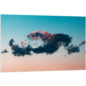Forex - Wolken bij Roze/Blauwe Lucht - 120x80cm Foto op Forex