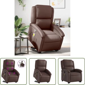 vidaXL Massageruimte - Stapstoel - Sta-op-massagestoel verstelbaar kunstleer bruin - Ergonomisch - Relaxfauteuil - Lederlook