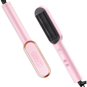 Stijlborstel met ijzer - opwarming in 20 seconden - 5 temperatuurinstellingen - bescherming tegen verbranding - professionele kapper thuis