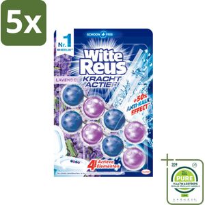 5 x Witte Reus - Kracht Actief WC Blok - Lavendel Boost - 2 Toiletblokken - Grootverpakking - Toiletblok - Lavendelgeur - Toiletreiniger - Badkamerschoonmaak - Hygiëne