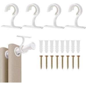 Set van 4 gordijnroedes met een diameter van 25-28 mm, inclusief bevestigingsmateriaal