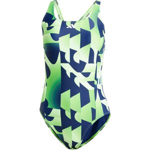 adidas Performance 3-Stripes Graphic V-Back Swimsuit - Dames - Groen- 32