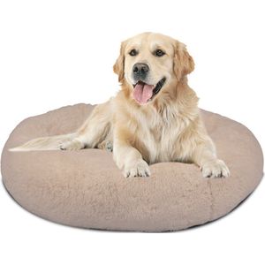 Peaceful Pooch L - pluizig hondenbed - 94cm diameter - opvouwbaar - in verschillende maten. Kattenbed - wasbaar - uitneembare vulling - ontspant gewrichten en spieren - anti-slip noppenbodem