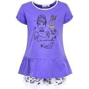 Disney Princess - Cinderella - Shortama - Paars - Maat 98 - 3 jaar