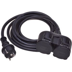 Outdoor Verlengkabel 3M - Weerbestendig - Robuuste Stroomkabel Voor Buiten - 230V - IP44 - Zwart