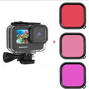 Duikbehuizing voor GoPro 13 12 11 10 9 - Diving Case for Gopro Hero 13 12 11 10 9 - Duikfilters voor GoPro 13 12 11 10 9 - Diving filters - Gopro Diving - Gopro Hero 12 11 10 9 Diving Case - Duiken - watersport - Freediving Gopro