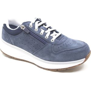 Joya, DYNAMO ZIP D. Blue, JY054A, Blauwe sneaker met schokdempende PU zolen wijdte H