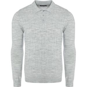 Carisma Heren Trui Polokraag Gewerkt Grijs 7881 - M