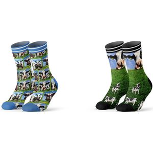 Sock My Feet geschenkdoos sokken heren 39 42 - cadeau voor man - duurzaam - naadloos - Cow Licking