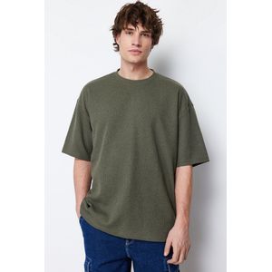 Trendyol TMNSS22TS00049 Volwassenen Mannen T-shirt Single pack - Khaki - L
