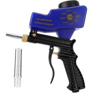 Draagbaar zwaartekracht pneumatisch zandstraalpistool voor roestbescherming - blauw - verwijdert roestvlek .