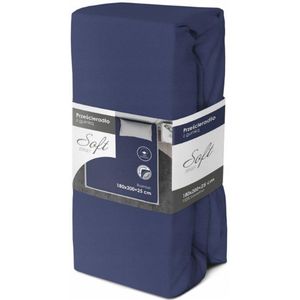 Hoeslaken met elastiek 180x200cm - Zacht Katoen - Marineblauw