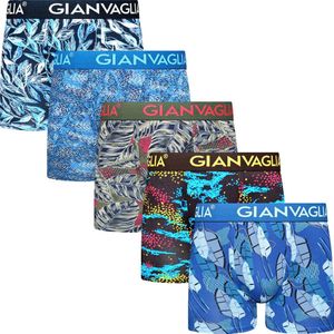 Heren Boxershort - 5 Pack - Katoen - Maat XXL - Meerkleurig Print - Ondergoed Heren - Onderbroeken Heren