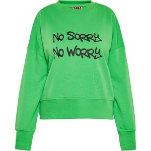 Mymo - Sweatshirt - Groente - Dames - Cropped Oversized