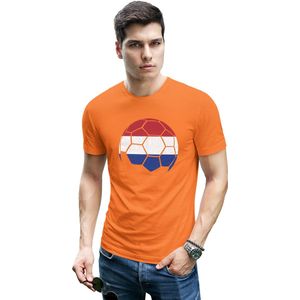 Oranje Heren Crack print T-Shirt - Nederlands Elftal Voetbal T-Shirt met korte mouwen - Holland - Nederland – EK-WK-Olympische Spelen Maat M