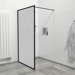 Saniclass Bellini douchewand – Douche – 110x200 cm – Mat glas – Mat zwart