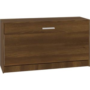 vidaXL - Schoenenbank - 80x24x45 - cm - bewerkt - hout - bruin - eikenkleur