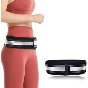 Bekkenband - Bekkengordel - Maat M - 120 cm - Heupondersteuningsgordel - Zwangerschapsbekkengordel - Rugondersteuningsgordel - Verstelbare bekkenondersteuningsgordel - Zwart - Unisex - Voor rugpijn, heuppijn, bekkenpijn, dijbeenpijn