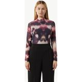 comma - T-shirt - Mesh - Met Lange Mouwen - All-over Print