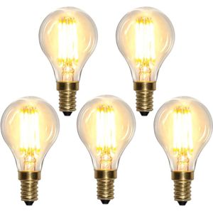 5-Pack | Kogellamp - E14 - 4.5W - Super Warm Wit <2200K - Dimbaar - Filament - Helder