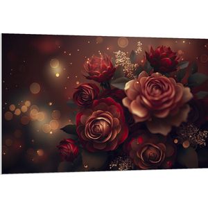 PVC Schuimplaat - Magisch Rood Bloemenboeket - 120x80 cm Foto op PVC Schuimplaat (Met Ophangsysteem)