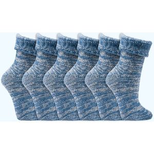 Wollen sokken | Thermo sokken | Kleur: Blauw | Diverse maten | 6 paar