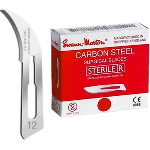 Swann Morton mesjes steriel 12 Swann Morton - RVS - Past op houder nummer 3 - Nummer 12