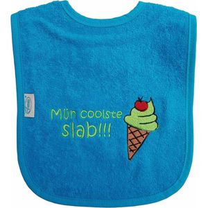 Blauwe slab met ""Mijn coolste slab!!!"" - zomer, fris, koel, ijsje, hitte, hittegolf, softijs
