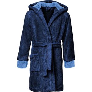 Timone Kinderen Badjas met Capuchon - Wasmachine bestendig - Polyester - TI-Kids - Marineblauw/Blauw/Blauw (616/652/652) - 110-116