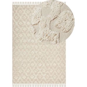 AKSARAY - Laagpolig vloerkleed - Beige - 160 x 230 cm - Katoen