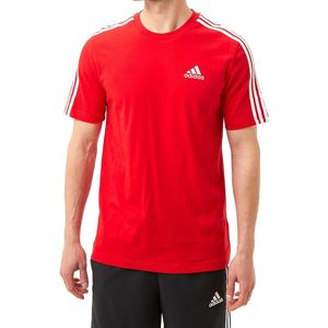 Adidas Essentials 3-Stripes Shirt Rood Heren - Maat M
