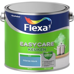 Flexa - Easycare Keuken Muurverf - Intense Azure - Kleur van het jaar 2025 - Mengverf - 2.5 Liter
